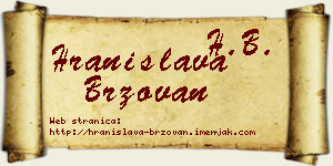 Hranislava Brzovan vizit kartica